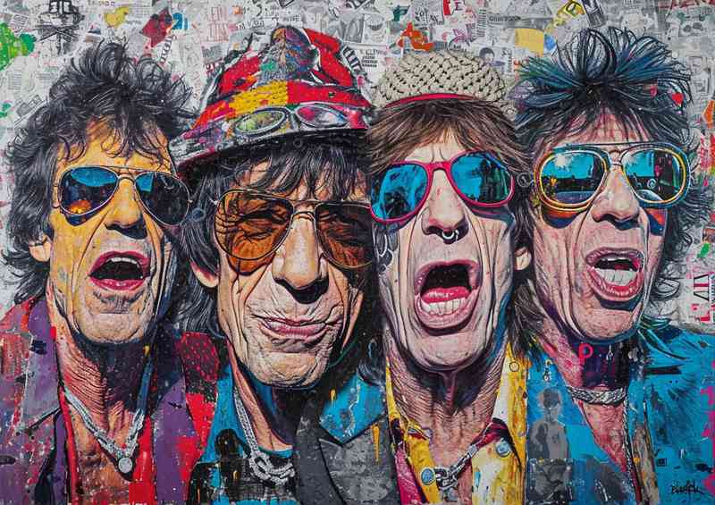 Rollin stones graffiti art style | Metal Poster