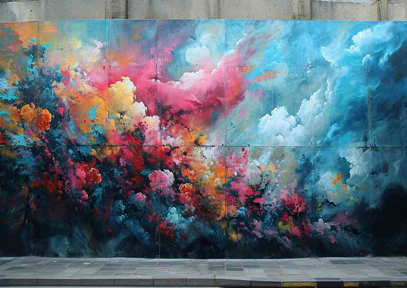 Sky and smoke urban street art | Metal Poster