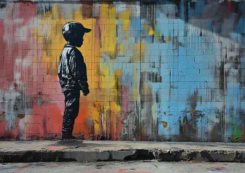 The lost little boy street art | Canvas