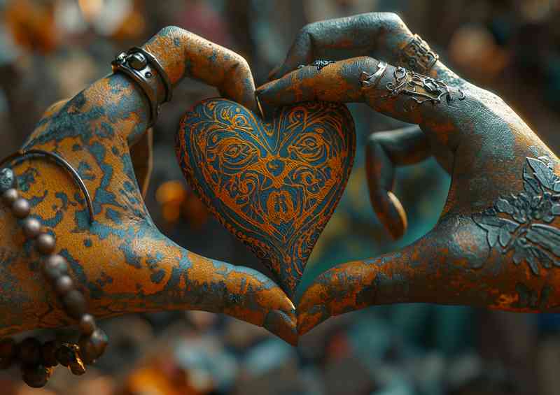 Two hands love heart | Di-Bond