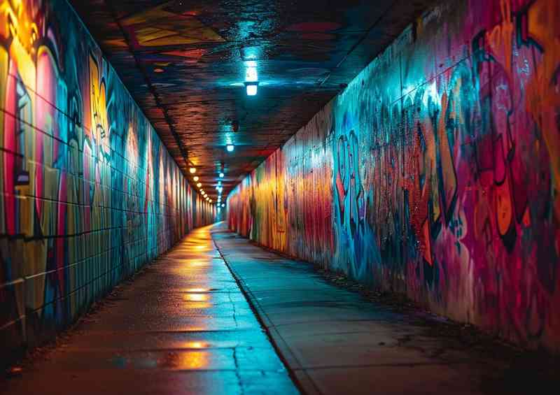 Underground urban street art with lighting | Canvas