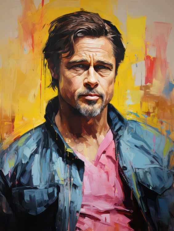 Brad Pitt Very colourful | Canvas