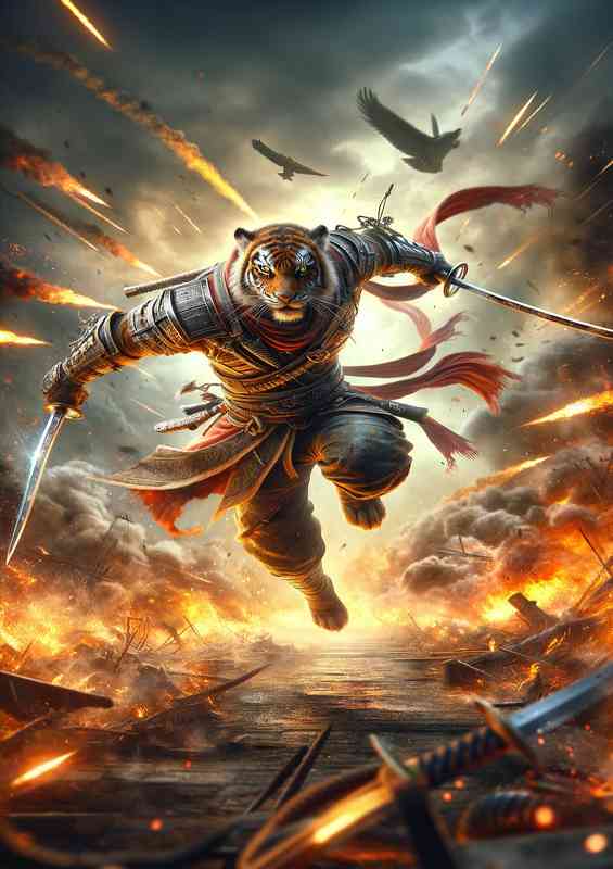 A dynamic action Envision a powerful tiger | Poster