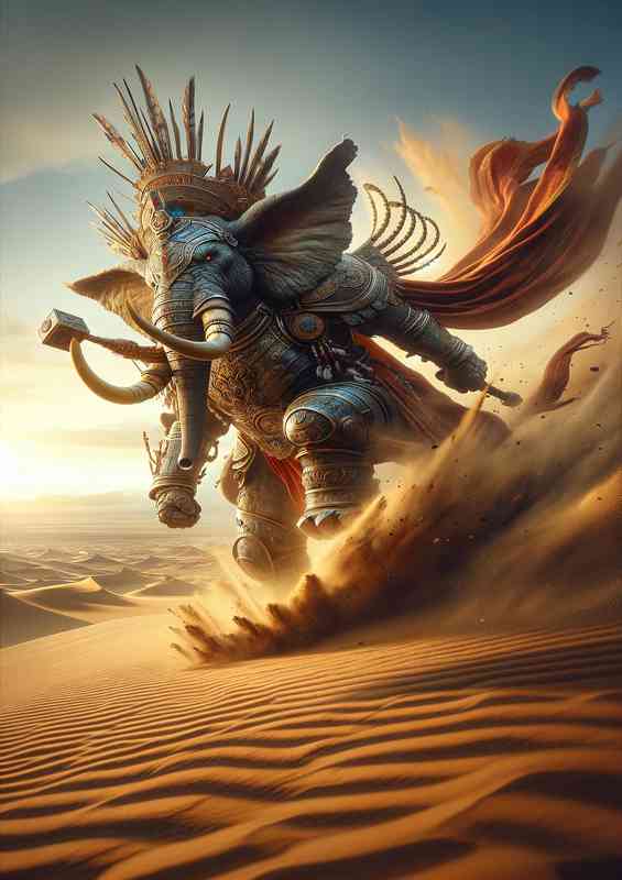 An intense action scene Visualize a mighty elephant | Canvas