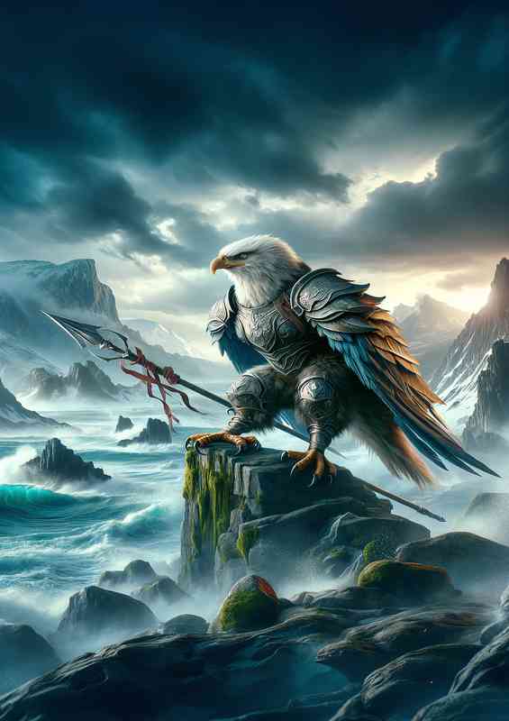 Fantastic composition Visualize a fierce eagle | Poster