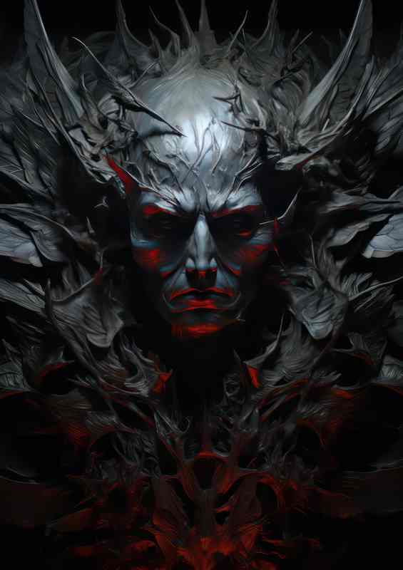 the black demon with wings from his shoulders | Metal Poster