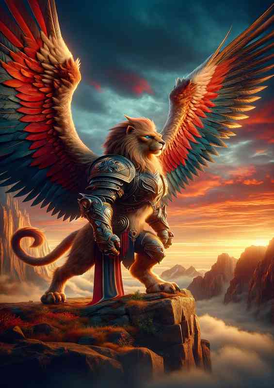 Fantastic composition features the heart of a lion | Poster
