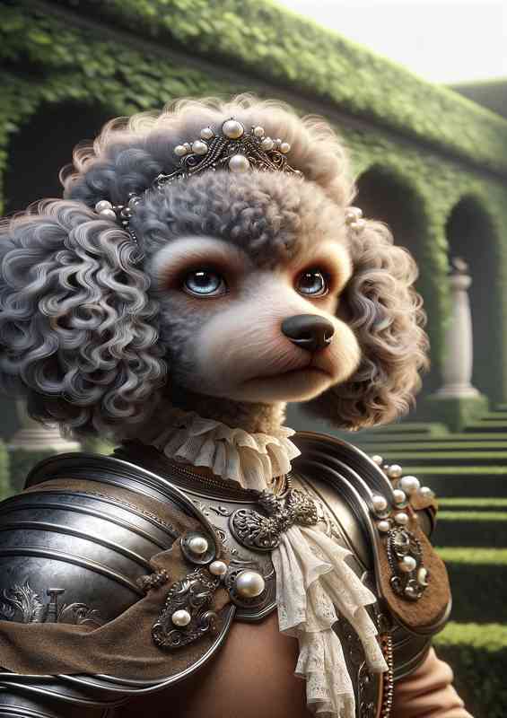 French poodle warrior focusing on the elegance | Poster