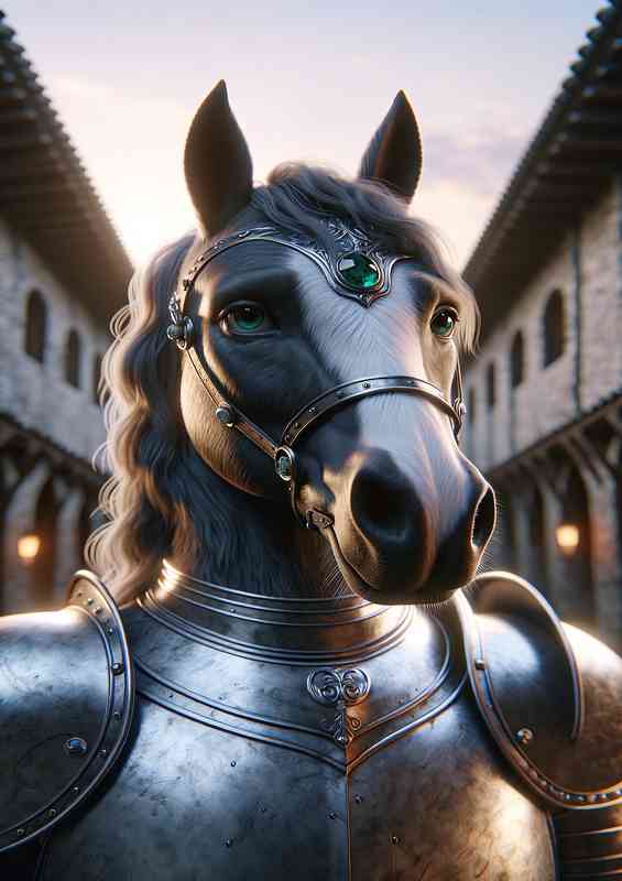 Horse knight focusing features of the horses face | Canvas