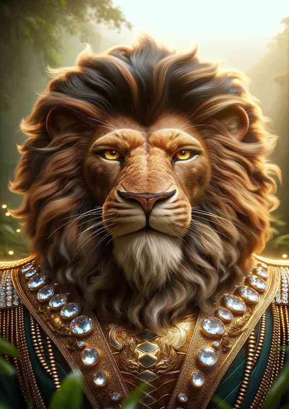 Lion king capturing the majesty in his eyes | Metal Poster