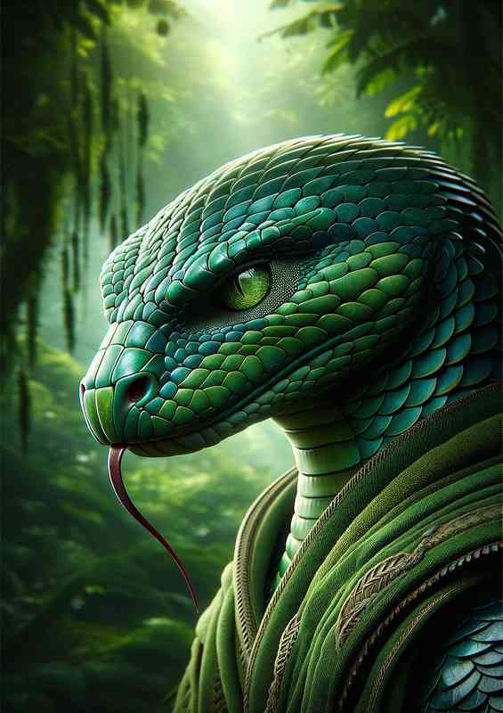 Snake warrior focusing on the intense gaze | Poster