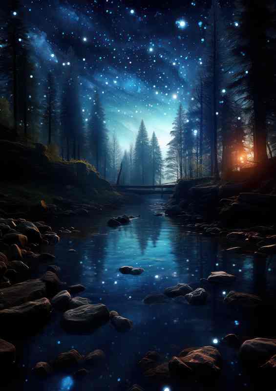 A starry sky Reverie Rivers | Poster