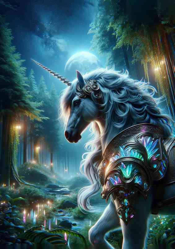 Warrior animal The scene features a majestic unicorn | Di-Bond