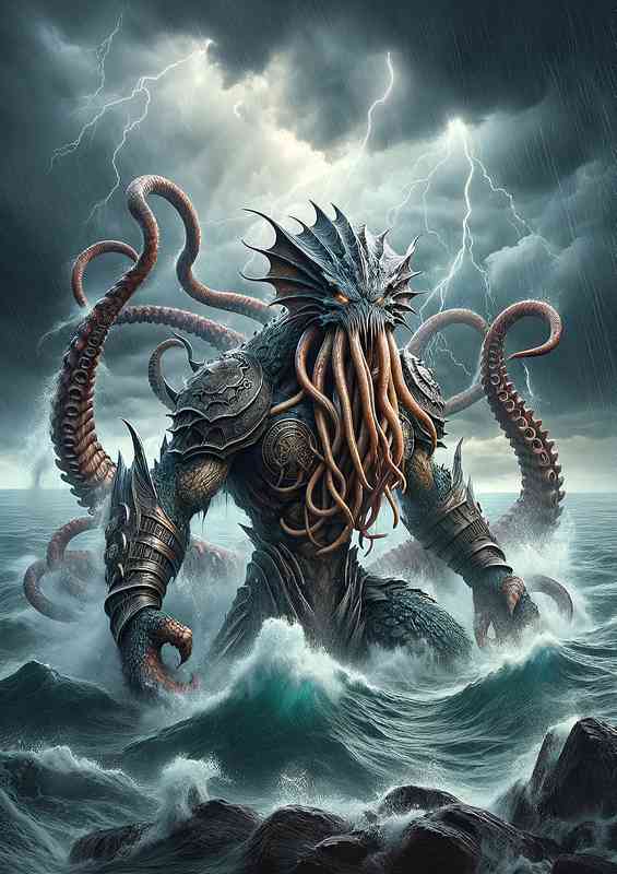 Warrior animal Visualize an imposing kraken | Poster