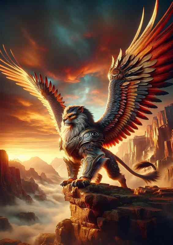 Warrior animal a fantastic Magical griffin | Di-Bond
