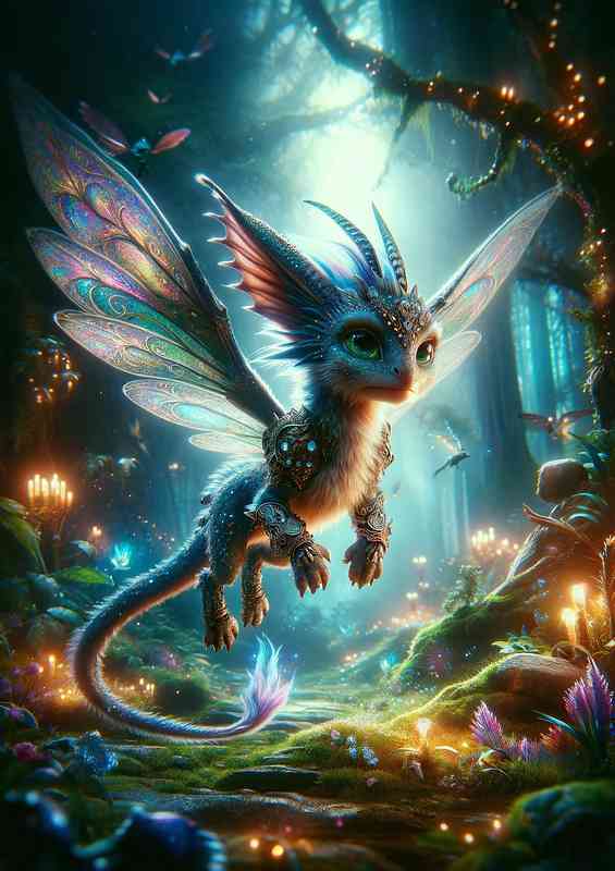 Warrior animal a mystical fairy dragon | Canvas
