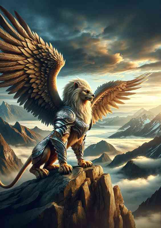 Warrior animal a noble griffin with the body of a lion | Canvas