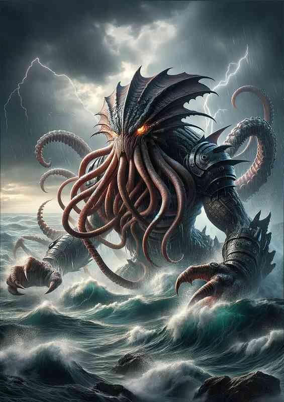 Warrior animal an imposing kraken legendary sea monster | Poster