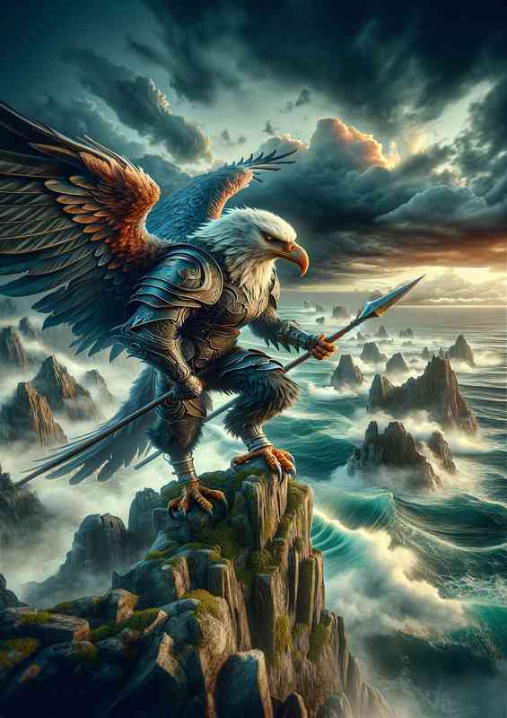 Warrior animal in a fantastic a fierce eagle | Di-Bond