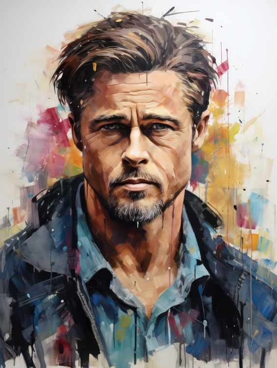 Brad Pitt Very colourful style | Canvas
