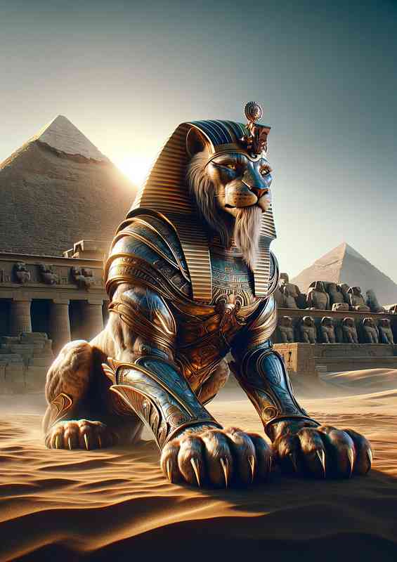 Warrior animal majestic sphinx with the body of a lion | Metal Poster