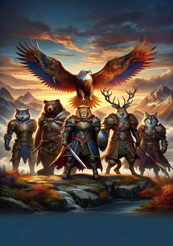 Warrior animals in a fantastic composition | Di-Bond