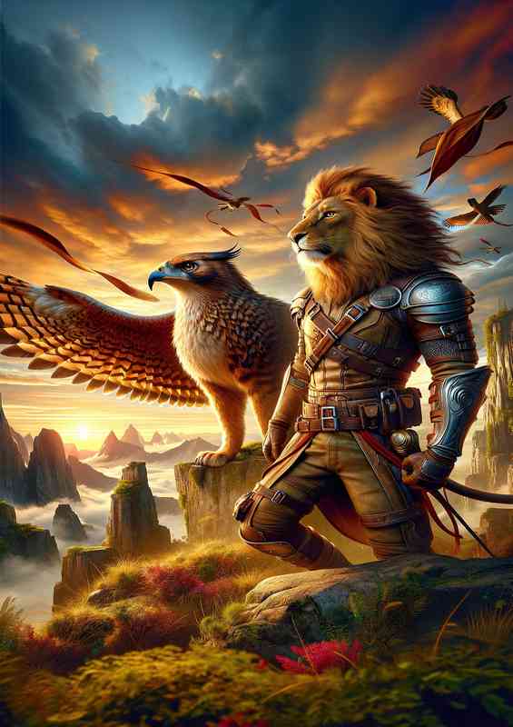 Warrior animals in a fantastic stance for battle | Canvas