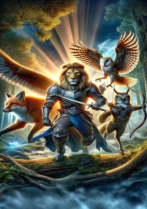 Warrior animals the team going to battle | Metal Poster