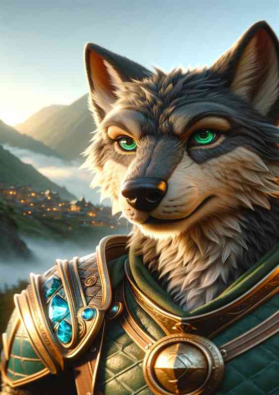 Wolf warrior highlighting the keen intelligence | Canvas