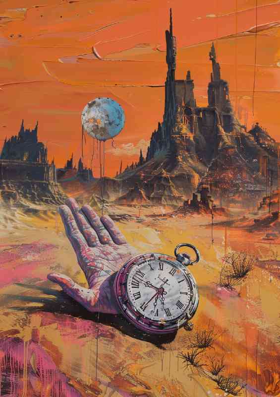 Abstract pocket watch and the hand | Canvas