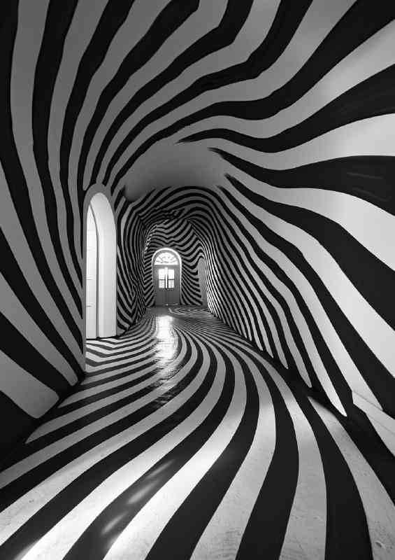 Black and white tunnel | Di-Bond
