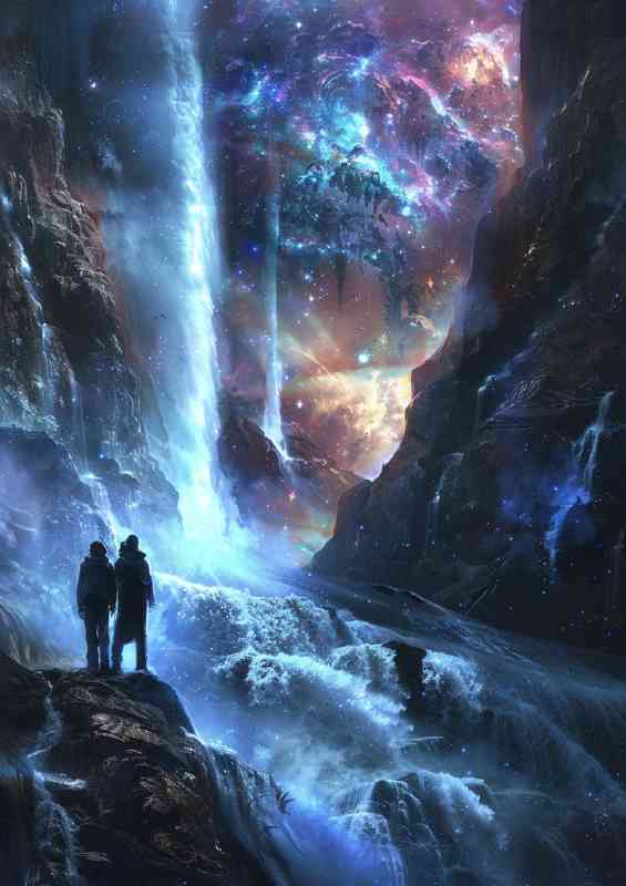 Fallen galaxy with two men standing | Di-Bond