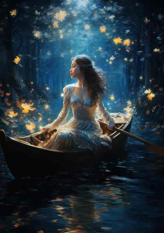 Cascading Dreamscape sailing down the enchanted stream | Canvas