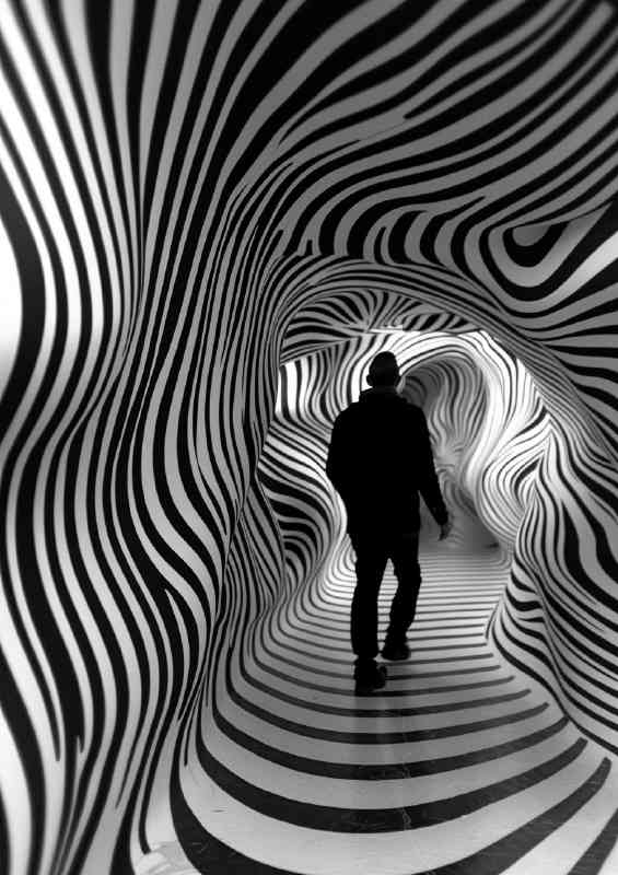 Man walking through the swirls | Di-Bond