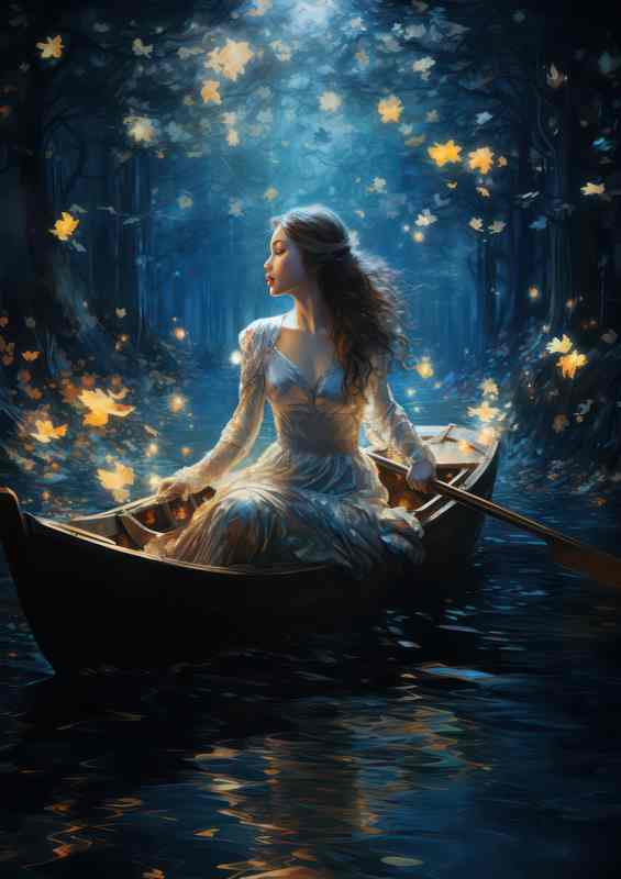 Cascading Dreamscape sailing down the enchanted stream | Poster