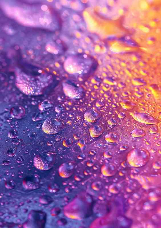 Water drops on a colorful surface | Di-Bond