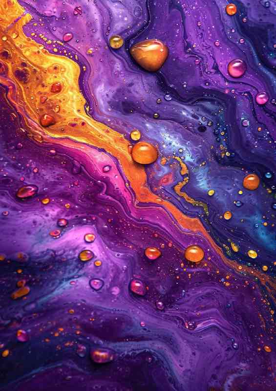 Water lines and drops on a colourful background | Poster