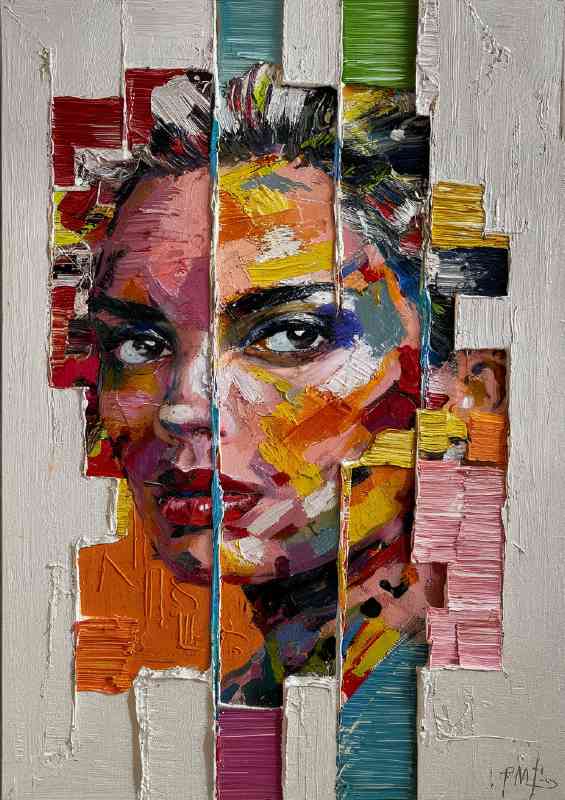 A Womans face in abstract colour form | Di-Bond
