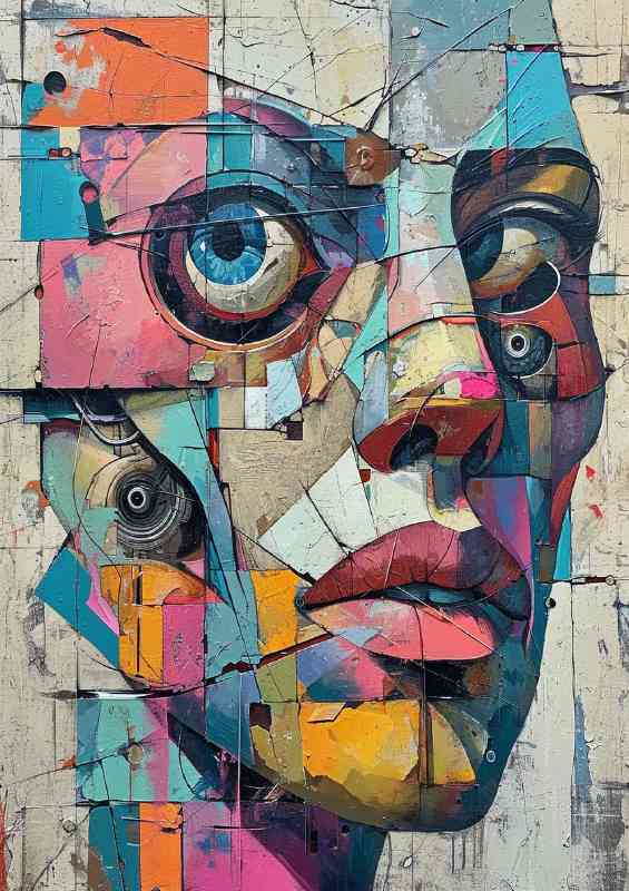 Abstract painting of what seems to be a face | Di-Bond