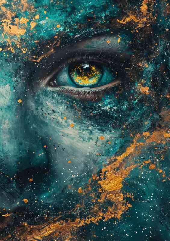 Galaxy in face acrylic painting | Canvas
