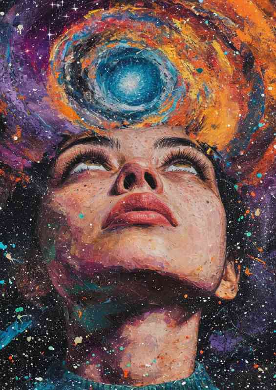 Painted style of a woman gazing | Di-Bond