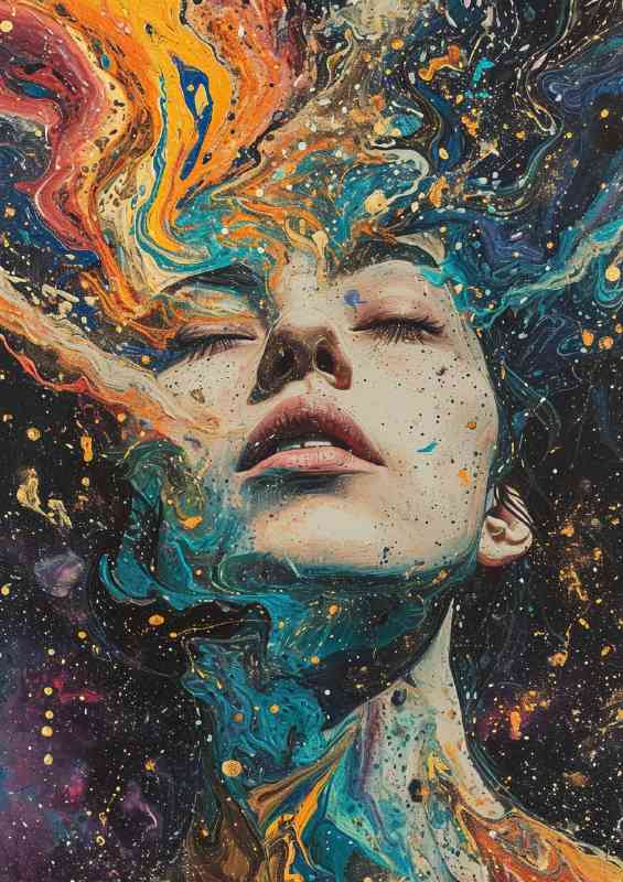 of a woman with abstract hair | Di-Bond