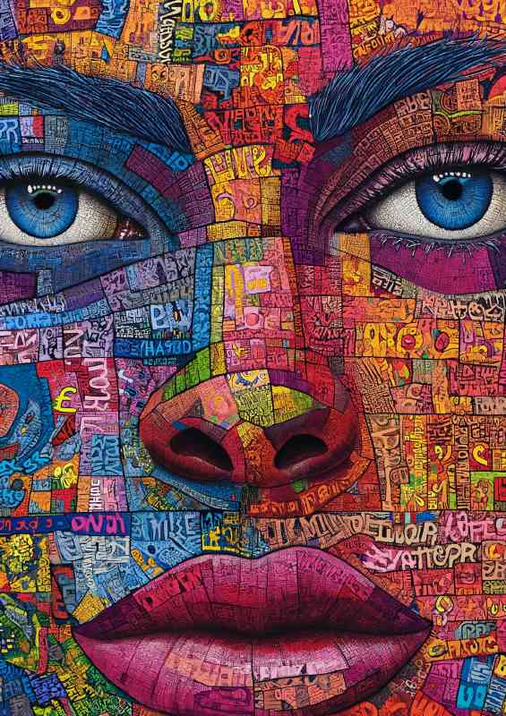 The painting is of different kinds of words | Metal Poster