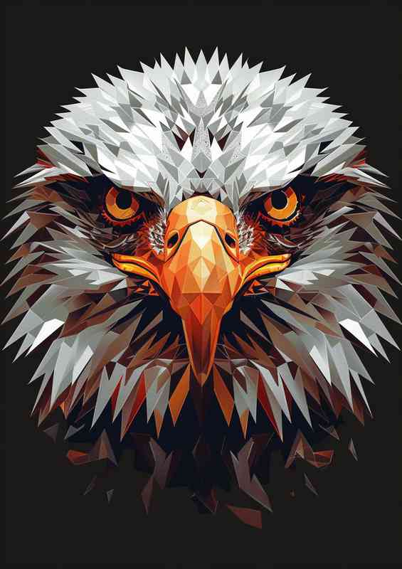 Abstract Eagle head geometric | Metal Poster