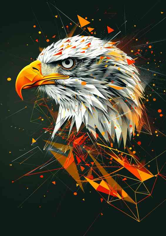 Eagle head in a abstract geometric style | Poster