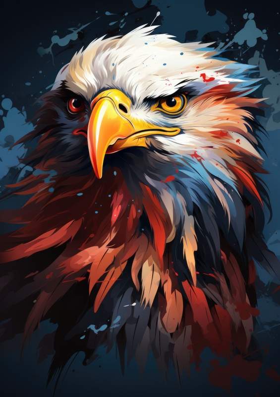 Eagle white and brown feathers | Canvas