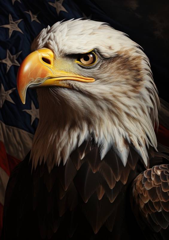Eagles head with usa flag | Di-Bond