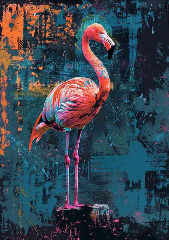 Flamingo in a artistic style | Poster