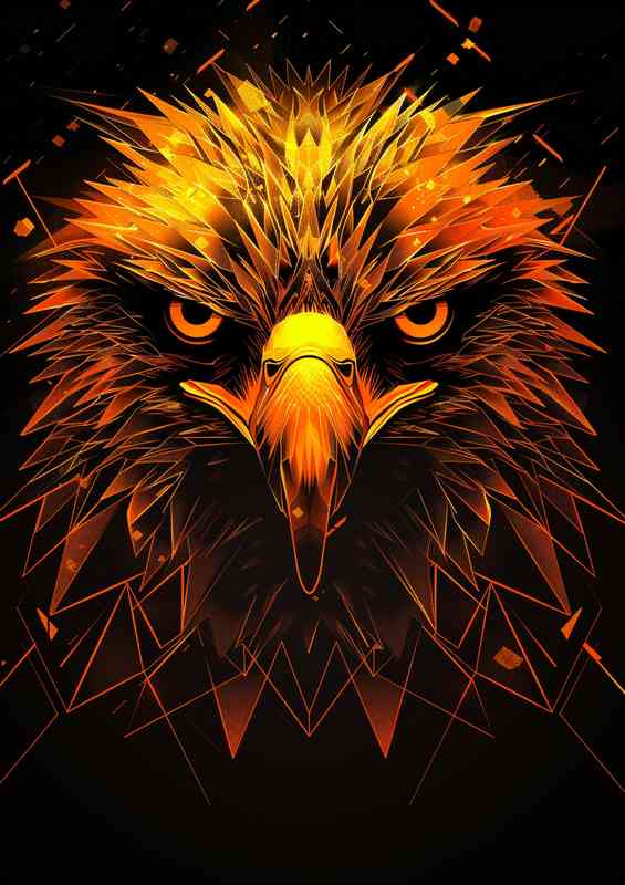 Golden Abstract Eagle head | Canvas