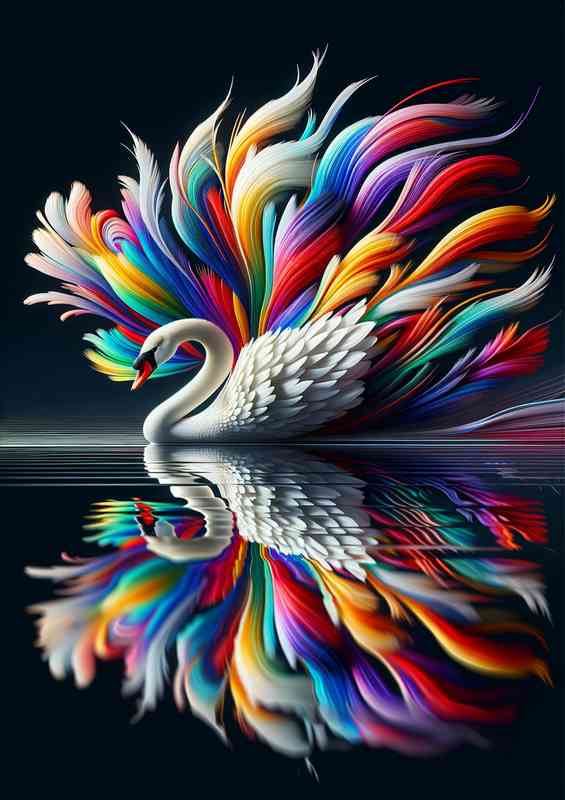 Graceful swan with feathers adorned | Canvas